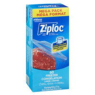 Ziploc - Freezer Large Bags Mega, 60 Each
