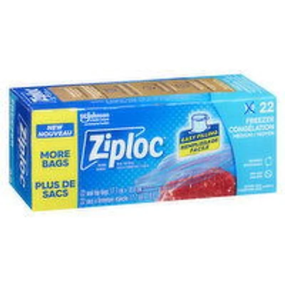Ziploc - Freezer Bags Medium, Easy Filling, 22 Each