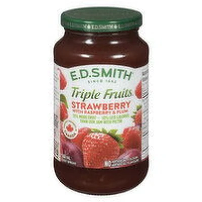 E.D. Smith - Triple Fruits Jam - Strawberry w/ Rasp & Plum, 500 Millilitre