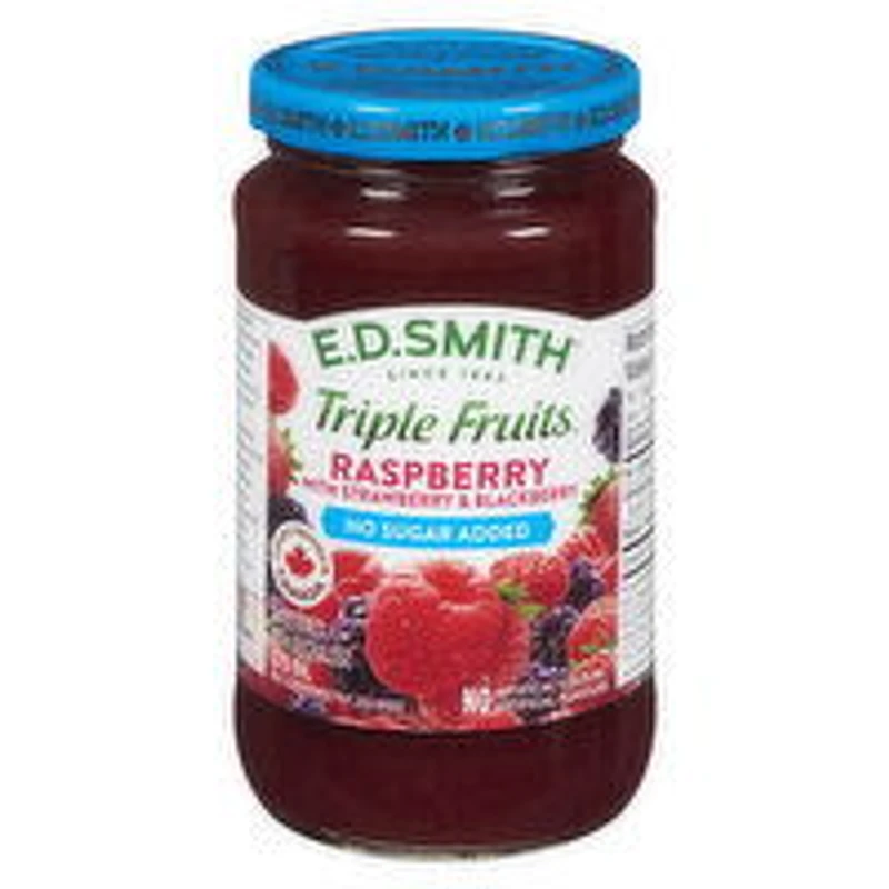 E.D. Smith - Triple Fruits Raspberry No Sugar Added, 375 Millilitre