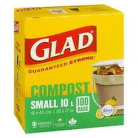 Glad - Open Top Compostable Small Bags Odor Shield, 100 Each