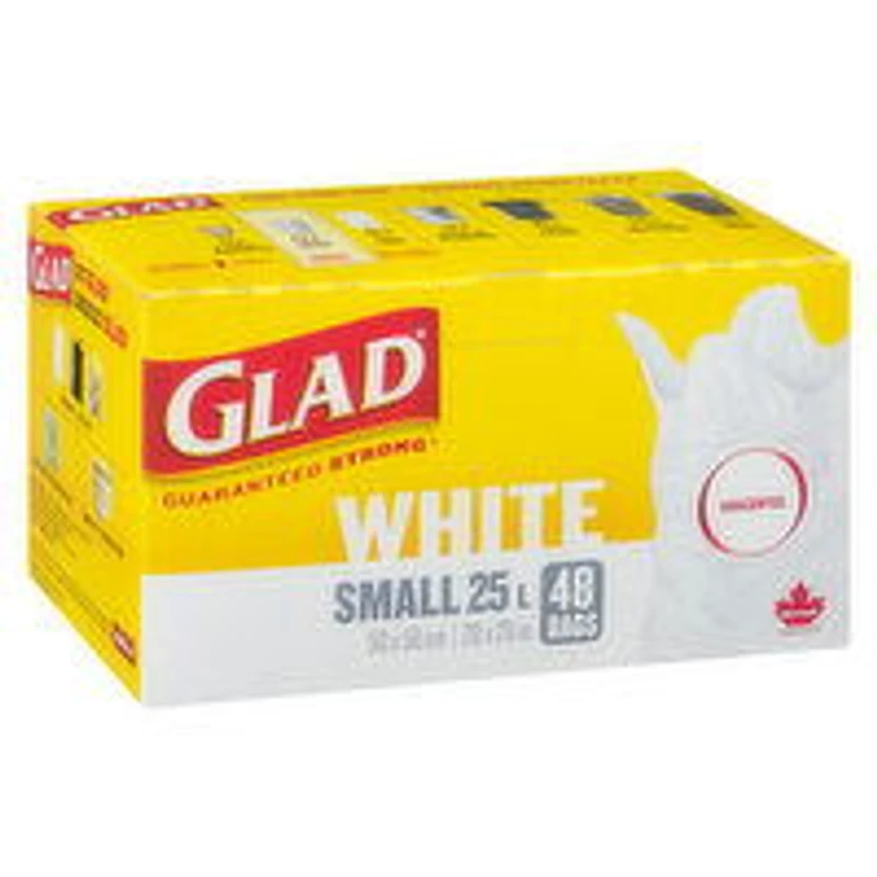 Glad - White Unscented Garbage Bags - Small, 48 Each