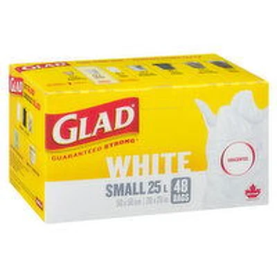 Glad - White Unscented Garbage Bags - Small, 48 Each