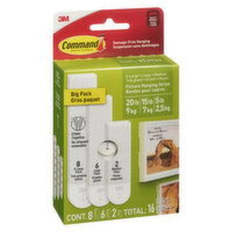Command - Picture hanging strip, 16 Each