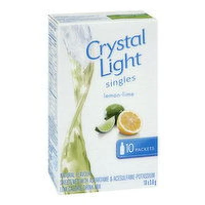 Crystal Light - Singles Drink Mix Lemon Lime Low Calorie, 10 Each