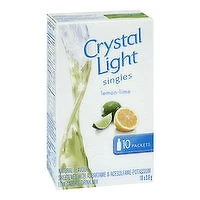 Crystal Light - Singles Drink Mix Lemon Lime Low Calorie, 10 Each