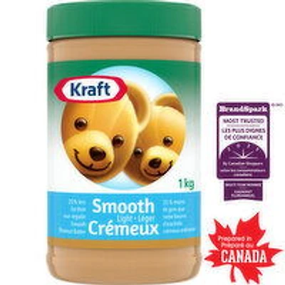 Kraft - Smooth Light Peanut Butter, 1 Kilogram