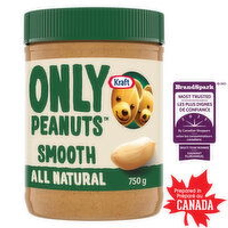 Kraft - Only Peanuts All Natural Smooth Peanut Butter, 750 Gram
