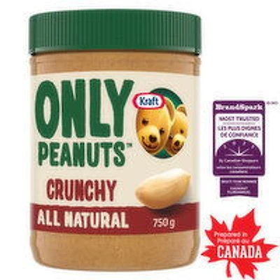 Kraft - Only Peanuts All Natural Crunchy Peanut Butter., 750 Gram