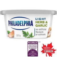Philadelphia - Light Herb & Garlic Cream Cheese, 227 Gram