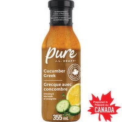 Pure J.L. Kraft - Cucumber Greek Dressing & Marinade, 355 Millilitre