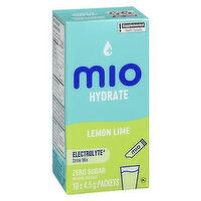 Mio - Hydrate Electrolyte Drink Mix, Lemon Lime - 10 pack, 1 Each