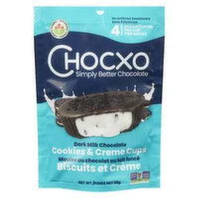 ChocXO - Dark Milk Chocolate Cookies & Creme Cups Organic, 98 Gram