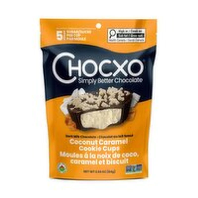 ChocXO - Dark Milk Chocolate Coconut Caramel Cookies Cups, 84 Gram