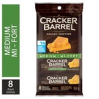 Cracker Barrel - Medium Cheddar Cheese Snacks, 8 Each