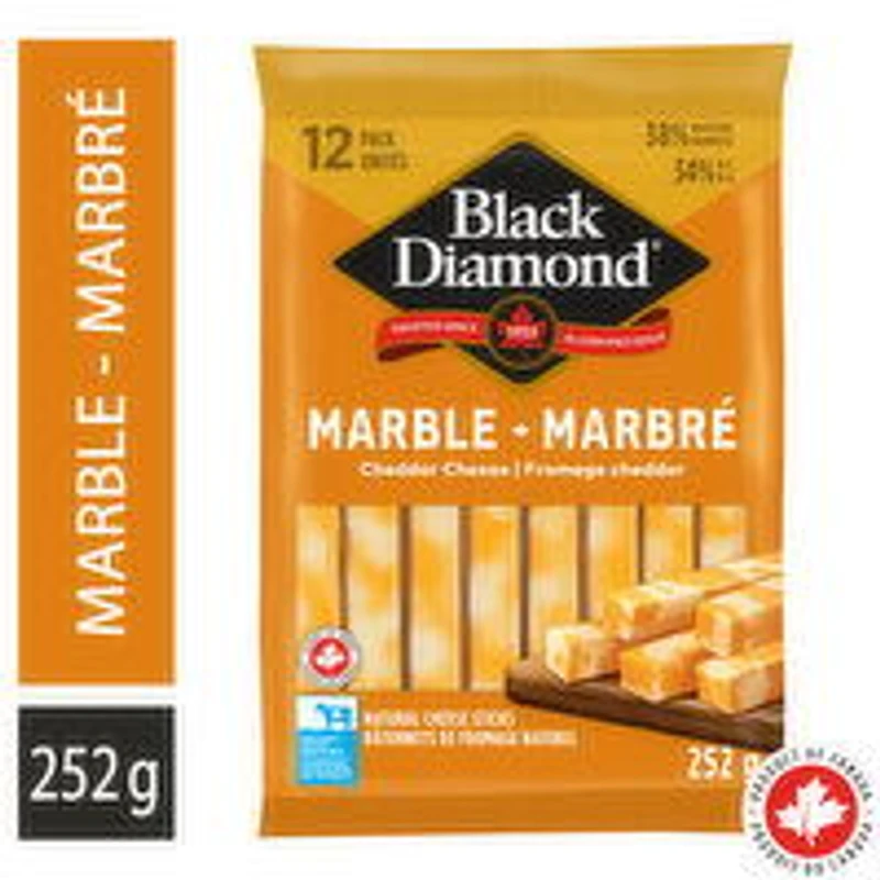 Black Diamond - Marble Cheddar Cheese Sticks, 252 Gram