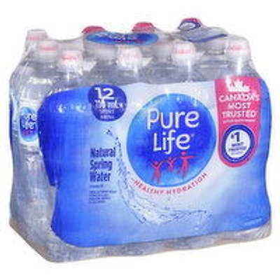 Pure Life - Natural Spring Water Sport Cap, 12 Each
