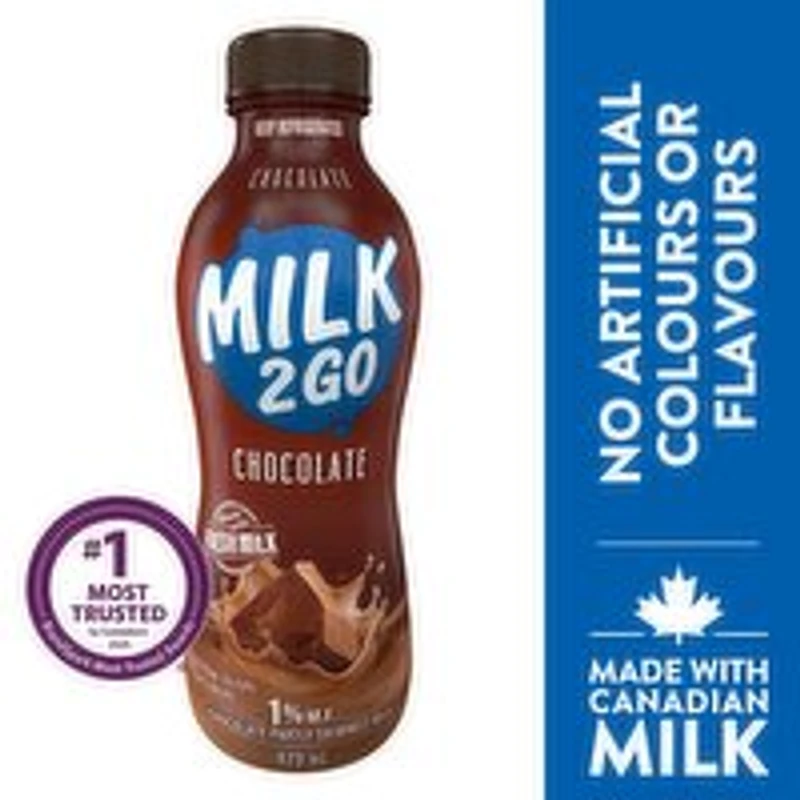 MILK 2 GO - 1% Chocolate Partly Skimmed Milk, 473 Millilitre