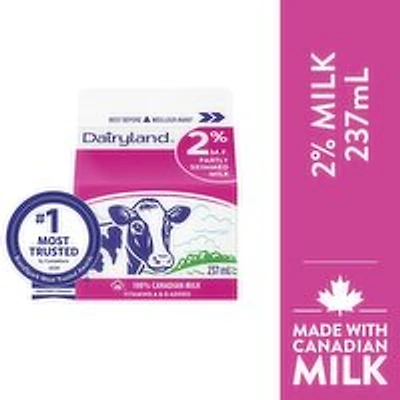 Dairyland - 2% Regular Milk, 237 Millilitre