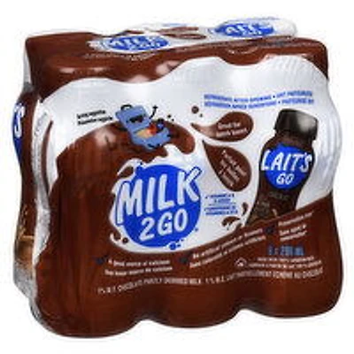 Milk2Go - Chocolate Partly Skimmed Milk Multipack, 6 Each