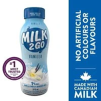 MILK 2 GO - 1% Vanilla Partly Skimmed Milk, 310 Millilitre