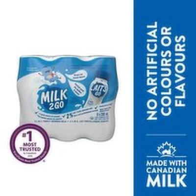 Milk2Go - 2% Partly Skimmed Milk Multipack, 6 Each