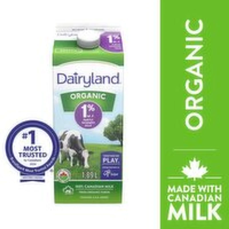 Dairyland - 1% Organic Milk, 1.89 Litre
