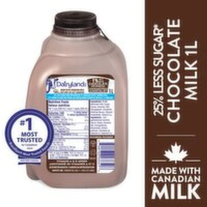 Dairyland - Dairyland Reduced Sugar Choc Milk, 1 Litre