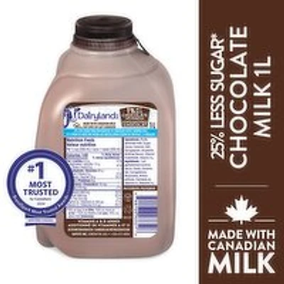 Dairyland - Dairyland Reduced Sugar Choc Milk, 1 Litre