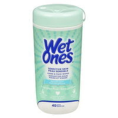 Wet Ones - Hand & Face Moist Wipes - Sensitive Skin, 40 Each