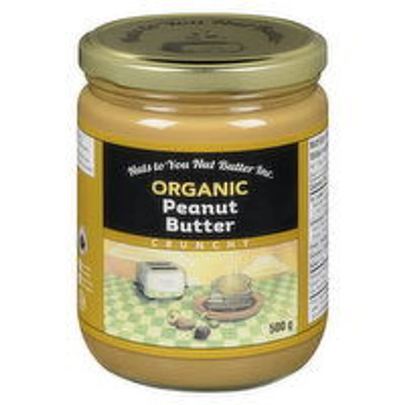 Nuts To You - Organic Peanut Butter - Crunchy, 500 Gram