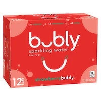 Bubly - Sparkling Water Strawberry 355 mL Cans, 12 Each