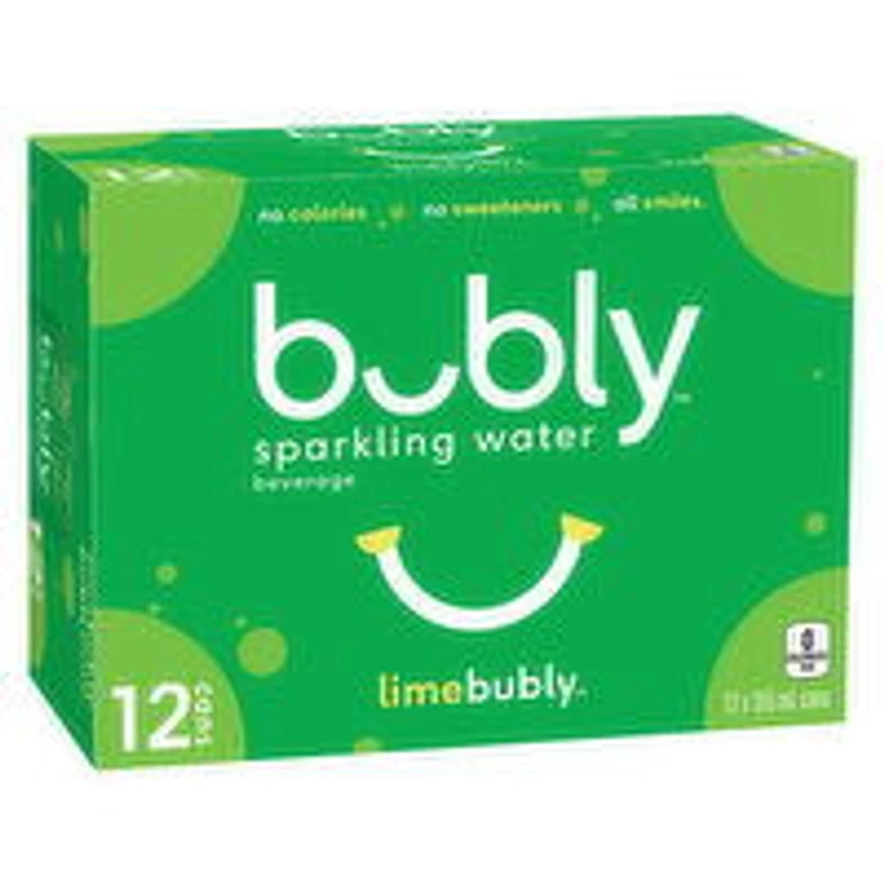 Bubly - Sparkling Water Lime 355 mL Cans, 12 Each
