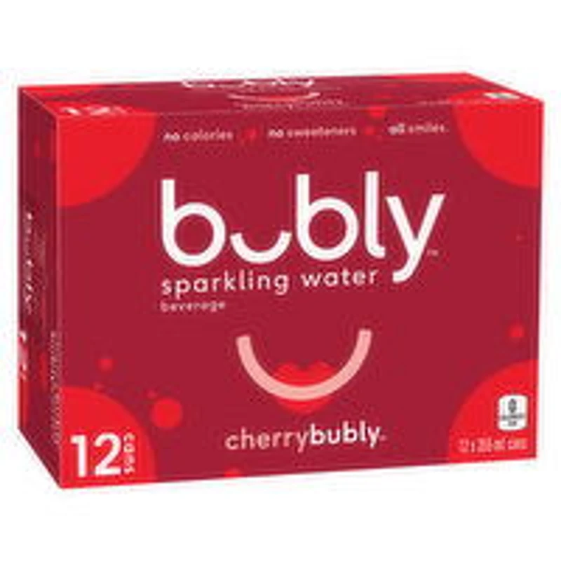 Bubly - Sparkling Water Cherry 355 mL Cans, 12 Each