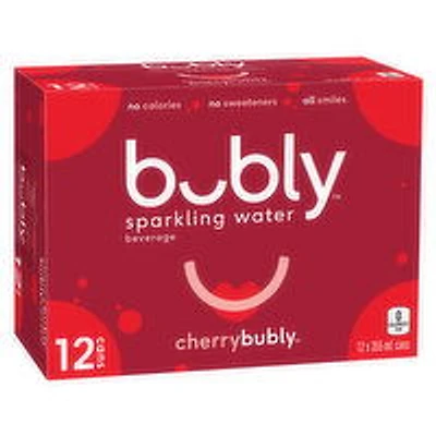 Bubly - Sparkling Water Cherry 355 mL Cans, 12 Each
