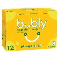 Bubly - Sparkling Water Pineapple, 355mL Cans, 12 Each