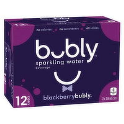 Bubly - Sparkling Water Blackberry 355 mL Cans, 12 Each