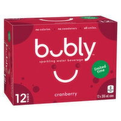 Bubly - Sparkling Water Cranberry, 12 Each