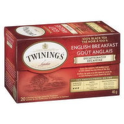 Twinings - English Breakfast Decaffeinated Tea, 20 Each