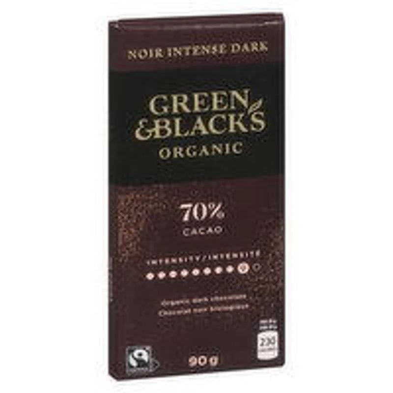 GREEN & BLACK'S - Organic Dark Chocolate - 70% Cacao, 90 Gram