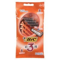 BIC - 3 Triple Blade Disposable Razor for Men, 8 Each