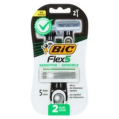 BIC - Flex 5 Sensitive Disposable Razors, 2 Each