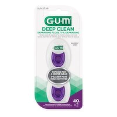 GUM - DEEP CLEAN EXPANDING Floss 2 x 40m, 2 Each