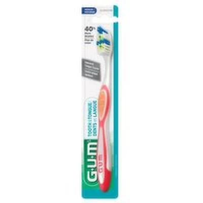 GUM - Tooth n Tongue Toothbrush - Medium, 1 Each