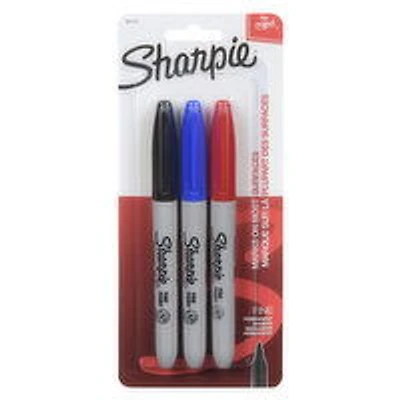 Sharpie - Permanent Markers - Fine, 3 Each