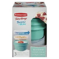 Rubbermaid - TakeAlongs Twist & Seal Food Storage Containers, 3 Each