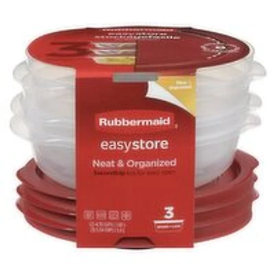 Rubbermaid - Easy Store Medium Round 4/4/6 Cup Value Pack -Racer Red, 3 Each