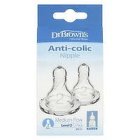 Dr Brown's - Silicone Nipple - Level 2, 2 Each