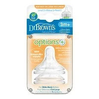 Dr Brown's - Bottle Nipple - Level 2 3m+, 2 Each