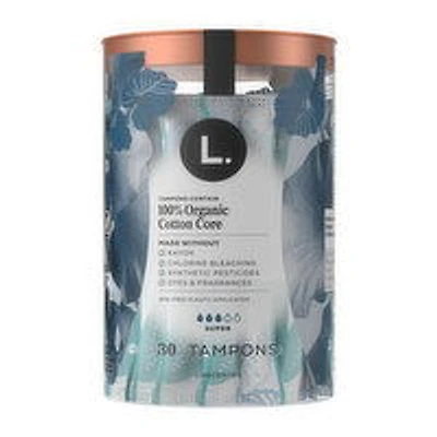 L. - Organic Cotton Tampons, Original Super, 30 Each